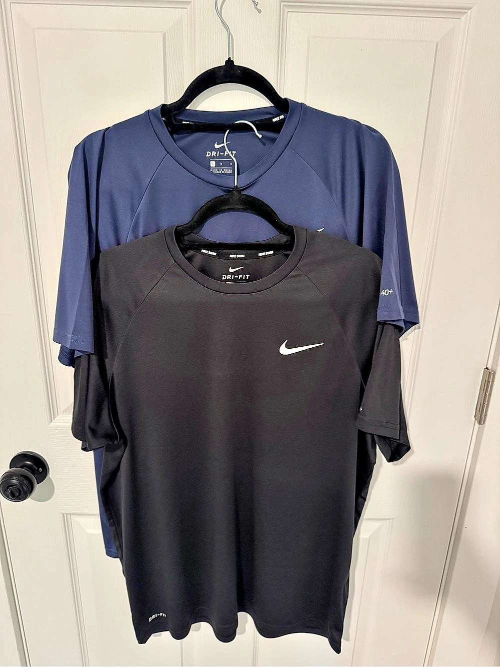 Nike Swim Hydroguard Short-Sleeve Top Shirts Large Black & Blue